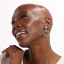 Chaco Canyon Campitos Turquoise Beaded Heart Drop Earrings