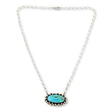 Chaco Canyon Campitos Turquoise Oval-Link Pendant Necklace