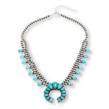 Chaco Canyon Campitos Turquoise Squash Blossom Necklace