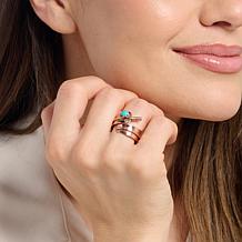 Chaco Canyon Copper Feather Wrap Ring with Sleeping Beauty Turquoise