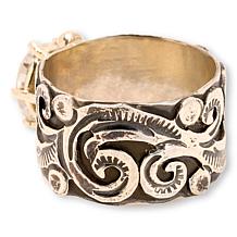 Chaco Canyon Handcrafted 1.3ct Moissanite Etched Wide Band Ring
