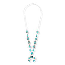 Chaco Canyon Kingman Turquoise Circle & Triangle Lariat Necklace