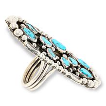 Chaco Canyon Kingman Turquoise Mixed Cut Cluster Ring