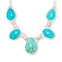 Chaco Canyon Kingman Turquoise Pear and Oval Stone Necklace