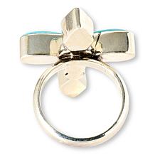 Chaco Canyon Kingman Turquoise Sterling Silver Cross Ring