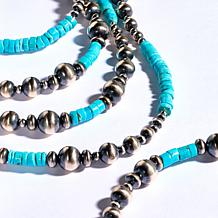 Chaco Canyon Sleeping Beauty Turquoise and "Navajo Pearl" 40" Necklace