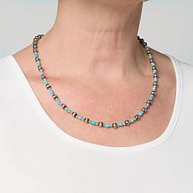 Chaco Canyon Sleeping Beauty Turquoise Bead Navajo "Pearl" Necklace