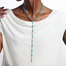 Chaco Canyon Sleeping Beauty Turquoise Beaded Lariat Necklace