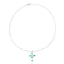 Chaco Canyon Sleeping Beauty Turquoise Cross Pendant with Chain