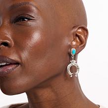 Chaco Canyon Sleeping Beauty Turquoise Naja-Design Drop Earrings