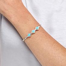 Chaco Canyon Sterling Silver 3-Stone Campitos Turquoise Cuff Bracelet