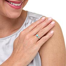 Chaco Canyon Sterling Silver Campitos Turquoise 2-Stone Band Ring