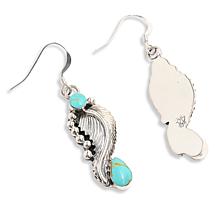 Chaco Canyon Sterling Silver Campitos Turquoise "Feather" Earrings