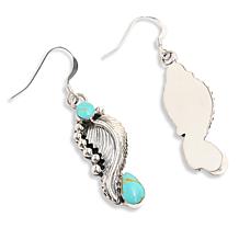 Chaco Canyon Sterling Silver Campitos Turquoise "Feather" Earrings
