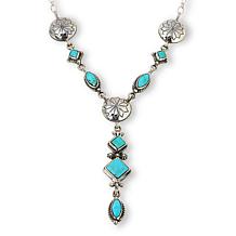 Chaco Canyon Sterling Silver Campitos Turquoise Lariat Necklace