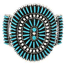 Chaco Canyon Sterling Silver Campitos Turquoise Needlepoint Cuff