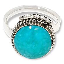 Chaco Canyon Sterling Silver Campitos Turquoise Round Soitaire Ring 