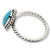 Chaco Canyon Sterling Silver Kingman Turquoise Twisted Ring