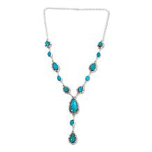 Chaco Canyon Sterling Silver Kingman Turquoise Y-Drop Necklace