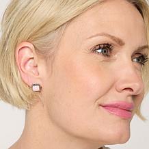 Chaco Canyon Sterling Silver Pink Conch Shell Square Stud Earrings