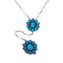 Chaco Canyon Sterling Silver Sleeping Beauty Turquoise Lariat Necklace