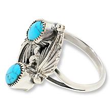Chaco Canyon Sterling Silver Sleeping Beauty Turquoise 2-Stone Ring