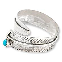 Chaco Canyon Sterling Silver Sleeping Beauty Turquoise "Feather" Ring