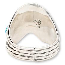 Chaco Canyon Sterling Silver Sleeping Beauty Turquoise Chevron Ring