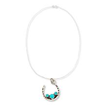 Chaco Canyon Sterling Silver Turquoise Horseshoe Pendant with Chain