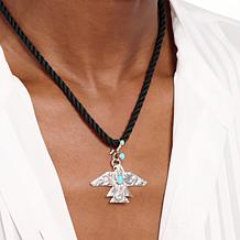 Chaco Canyon Sterling Silver Turquoise Thunderbird Charm/Pendant