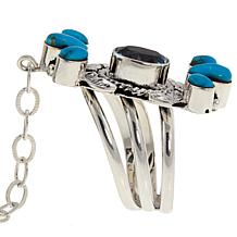 Chaco Canyon Turquoise and Swiss Blue Topaz Princess Cuff and Ring