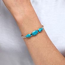 Chaco Canyon Turquoise or Red Spiny Oyster Shell 3-Stone Cuff Bracelet