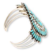 Chaco Canyon Zuni Sleeping Beauty Turquoise Needlepoint Cuff Bracelet