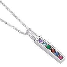 Channel Set Birthstone Bar Necklace with Diamond Accent
