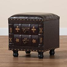 Charlier Faux Leather Upholstered Wood Storage Ottoman