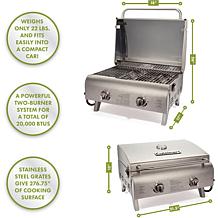 Chef's Style Tabletop Gas Grill in Stainless Steel