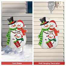Christmas Metal Snowman Family Yard Stake or Standing Decor