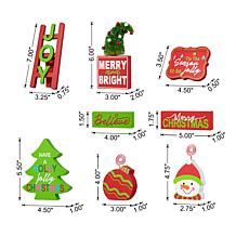 Christmas Signs and Santa Tiered Tray Table Decor - Set of 11
