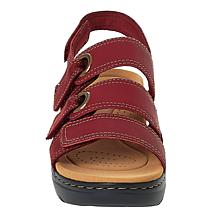 Clarks Collection Merliah2 Bali Leather Slingback Wedge Sandals