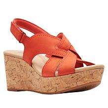 Clarks Collection Rose Erin Leather Wedge Sandal