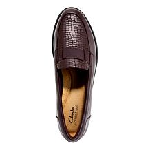 Clarks Collection Sharon Pace Leather Wedge Loafer