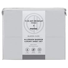 Clean Design Home 100% Cotton Allergen Barrier 400TC Queen Sheet Set