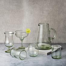 Clear Handblown Mexican Stemless Wine Glass - Set of 6