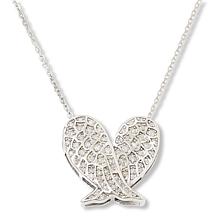 Colleen Lopez 18" 1/4ctw Diamond Angel Wings Drop Necklace