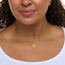 Colleen Lopez 1/8ctw Diamond Pavé Fleur Pendant Necklace