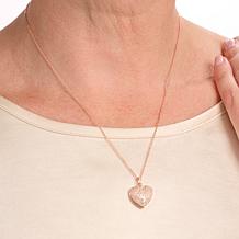 Colleen Lopez 1ctw Rose Gold-Plated Champagne Diamond Heart Pendant