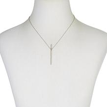 Colleen Lopez .62ctw Pavé Diamond Sterling Silver Bar Pendant w/Chain
