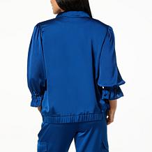 Colleen Lopez Balloon Sleeve Zip Front Jacket