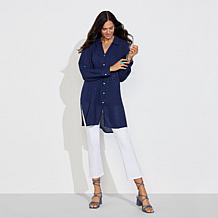 Colleen Lopez Button-Front Sequin Tunic