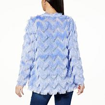 Colleen Lopez Chevron Fringe Duster Cardigan